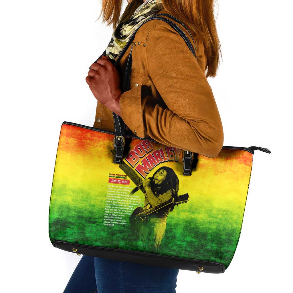 The Real Legend Bob Leather Tote Bag African Jamaica Reggae