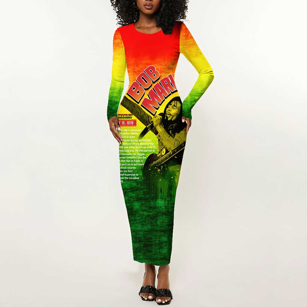 The Real Legend Bob Long Sleeve Bodycon Dress African Jamaica Reggae