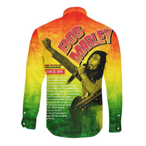 The Real Legend Bob Long Sleeve Button Shirt African Jamaica Reggae