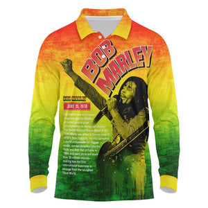 The Real Legend Bob Long Sleeve Polo Shirt African Jamaica Reggae