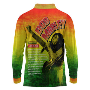 The Real Legend Bob Long Sleeve Polo Shirt African Jamaica Reggae