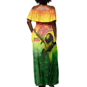 The Real Legend Bob Off Shoulder Maxi Dress African Jamaica Reggae