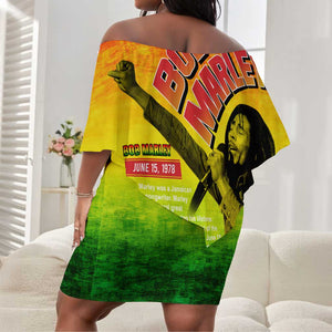 The Real Legend Bob Off Shoulder Short Dress African Jamaica Reggae