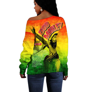 The Real Legend Bob Off Shoulder Sweater African Jamaica Reggae