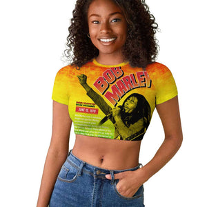 The Real Legend Bob Raglan Cropped T shirt African Jamaica Reggae