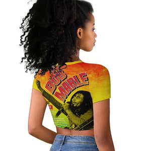 The Real Legend Bob Raglan Cropped T shirt African Jamaica Reggae