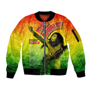 The Real Legend Bob Sleeve Zip Bomber Jacket African Jamaica Reggae