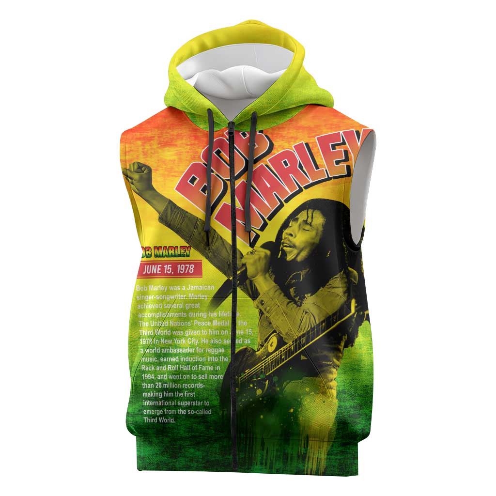 The Real Legend Bob Sleeveless Zip Hoodie African Jamaica Reggae - African Pride