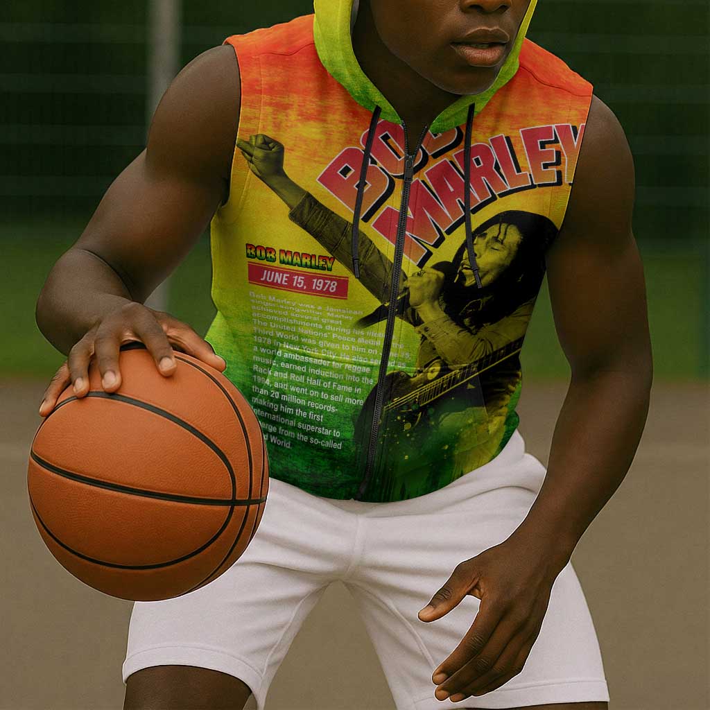 The Real Legend Bob Sleeveless Zip Hoodie African Jamaica Reggae - African Pride