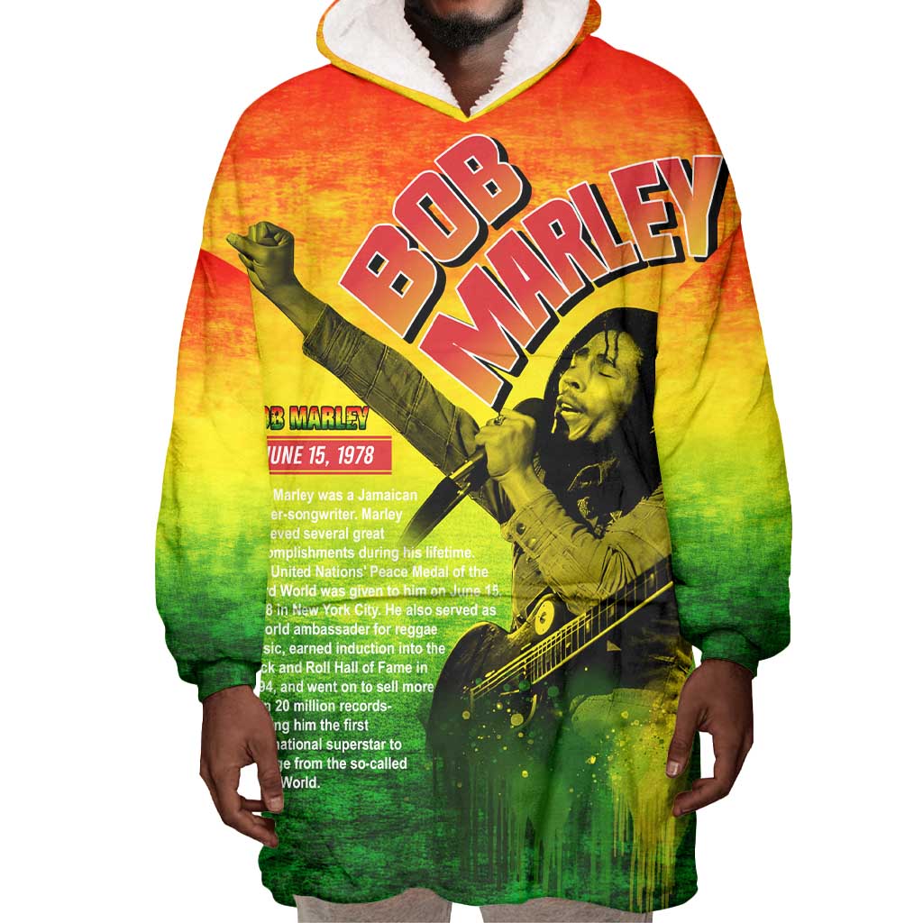 The Real Legend Bob Wearable Blanket Hoodie African Jamaica Reggae