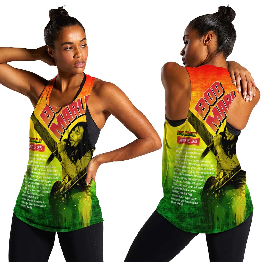 The Real Legend Bob Women Racerback Tank African Jamaica Reggae