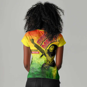 The Real Legend Bob Women V-Neck T-Shirt African Jamaica Reggae