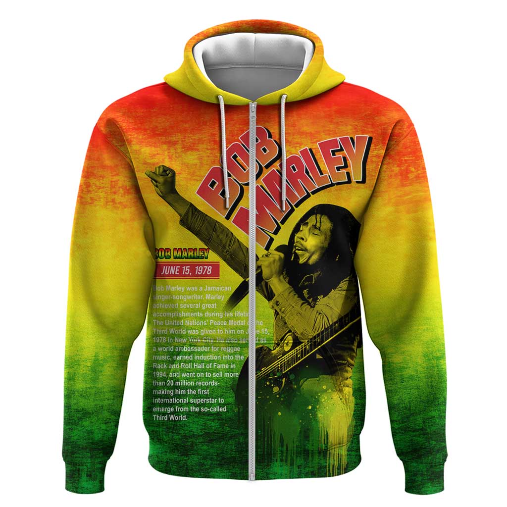 The Real Legend Bob Zip Hoodie African Jamaica Reggae