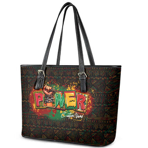 Personalized Power African Leather Tote Bag