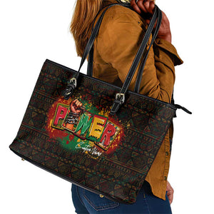 Personalized Power African Leather Tote Bag