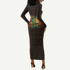 Personalized Power African Long Sleeve Bodycon Dress