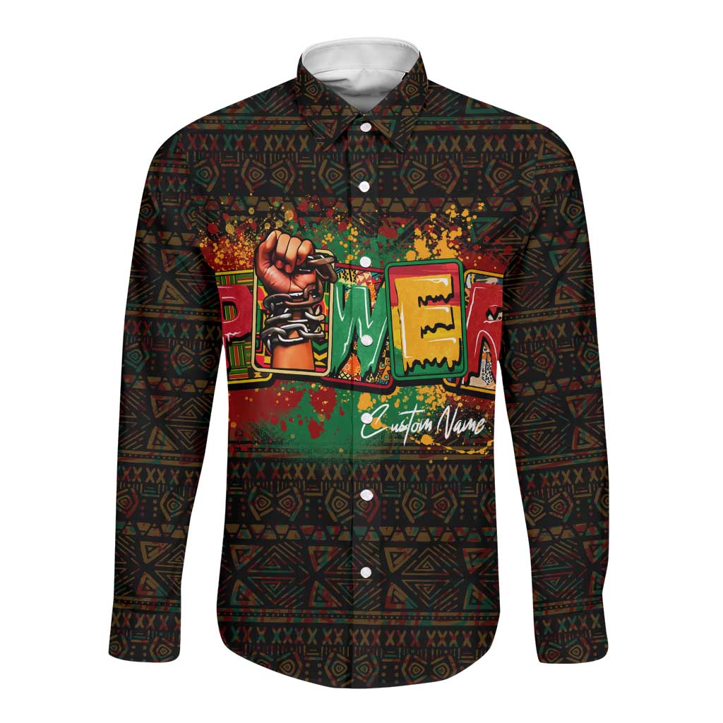 Personalized Power African Long Sleeve Button Shirt