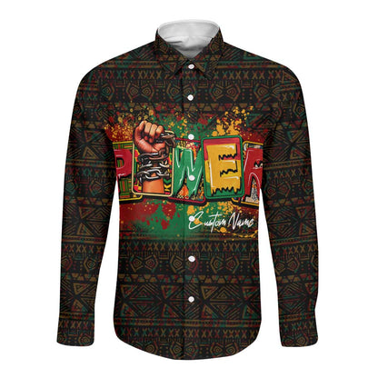 Personalized Power African Long Sleeve Button Shirt