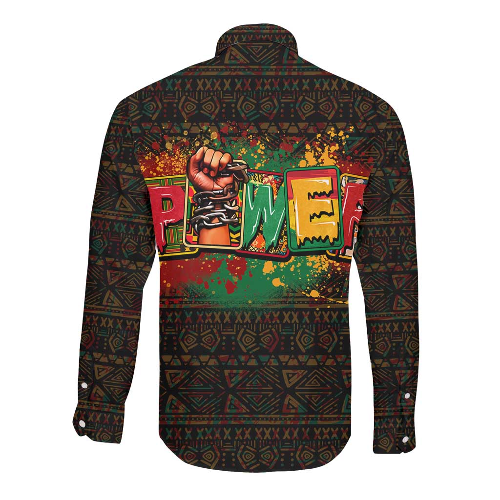 Personalized Power African Long Sleeve Button Shirt