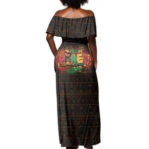 Personalized Power African Off Shoulder Maxi Dress