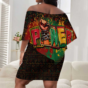 Personalized Power African Off Shoulder Short Dress