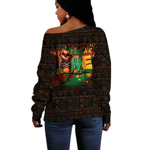 Personalized Power African Off Shoulder Sweater