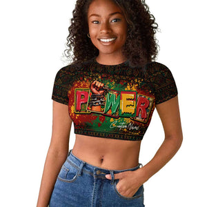 Personalized Power African Raglan Cropped T shirt