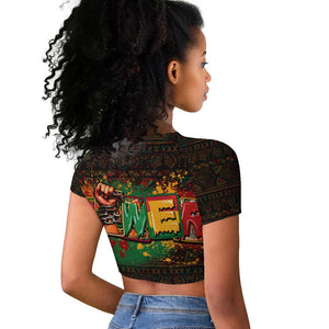 Personalized Power African Raglan Cropped T shirt