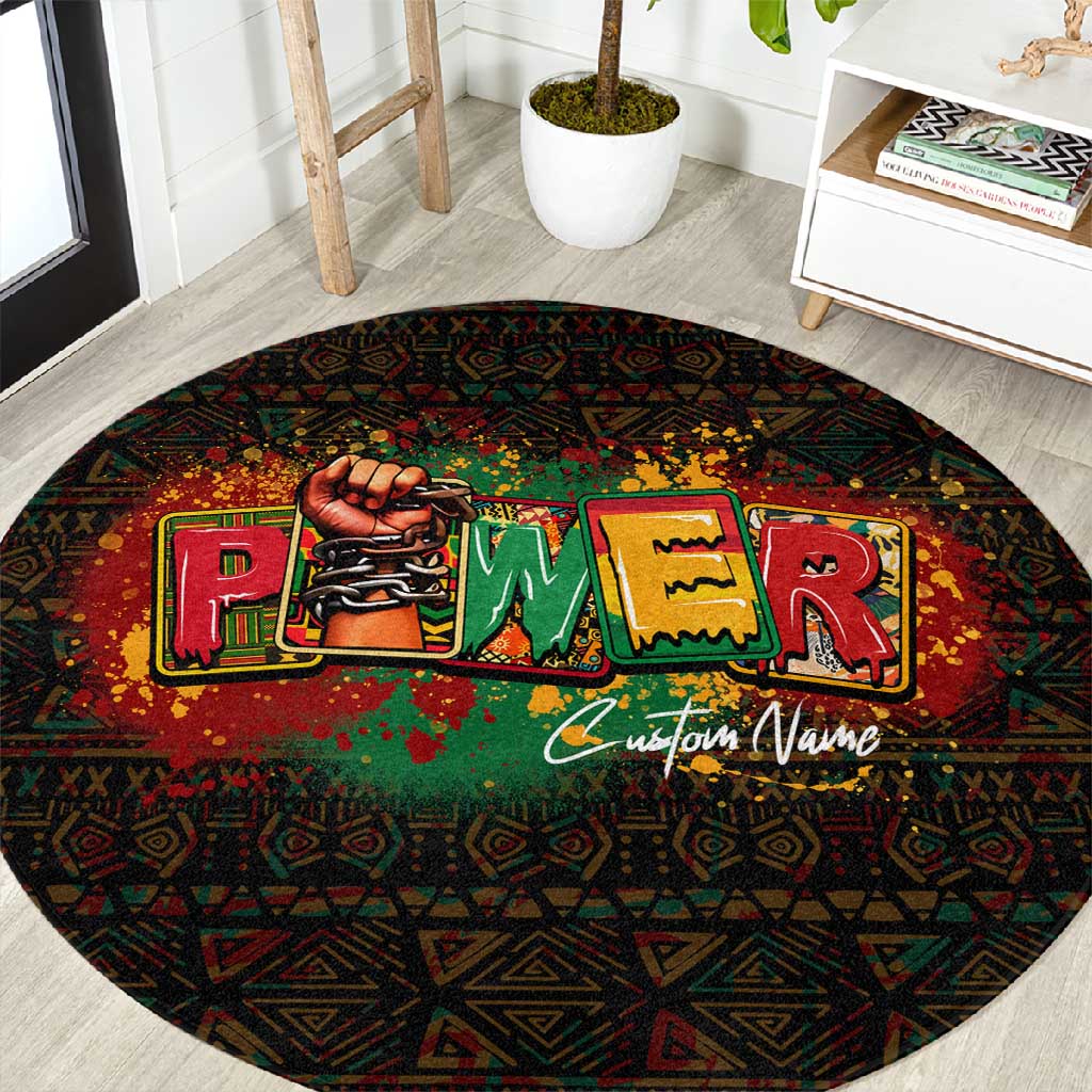 Personalized Power African Round Carpet