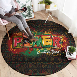 Personalized Power African Round Carpet