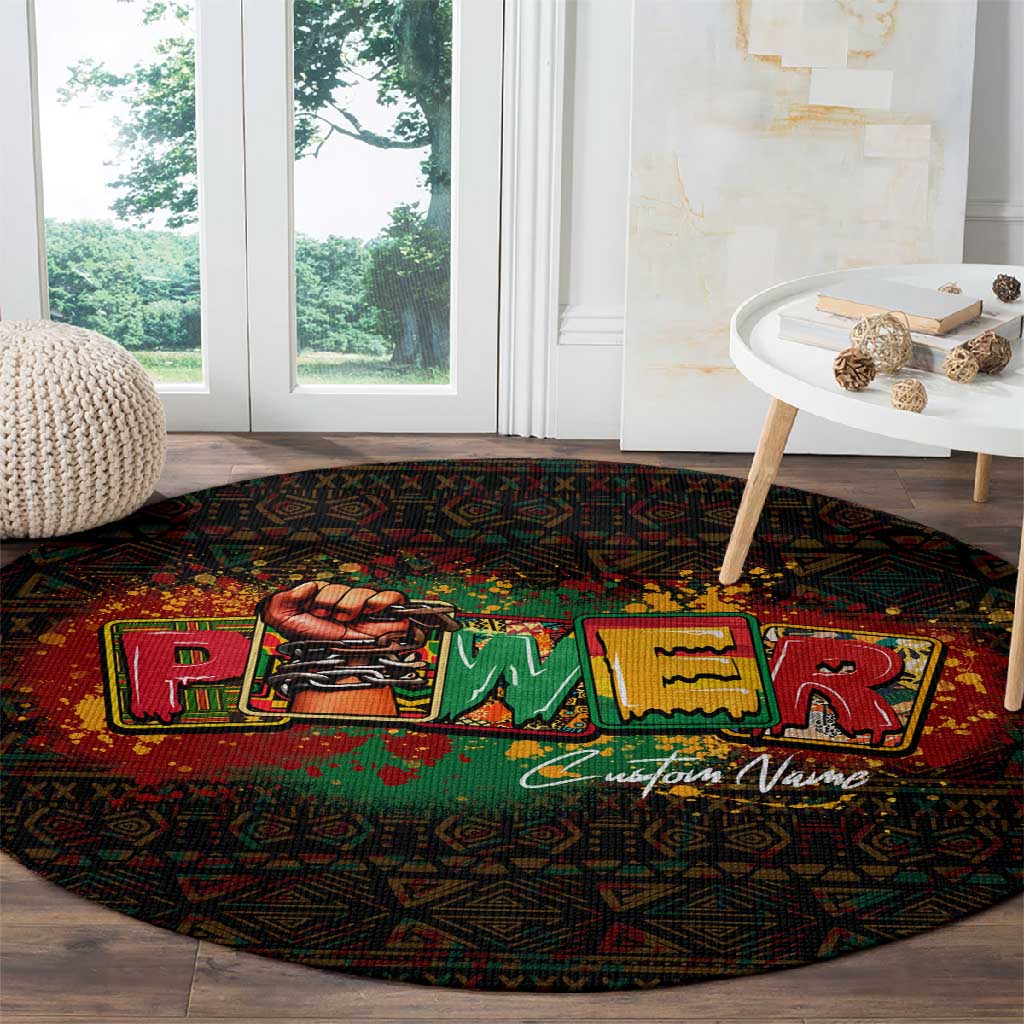 Personalized Power African Round Carpet