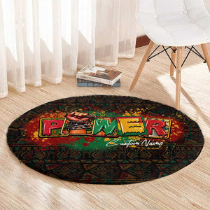 Personalized Power African Round Carpet