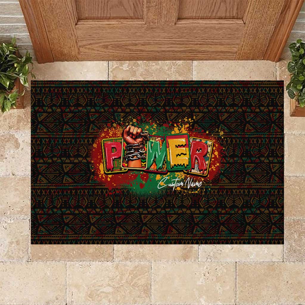 Personalized Power African Rubber Doormat