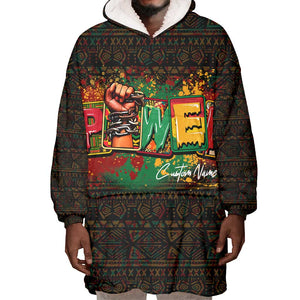 Personalized Power African Wearable Blanket Hoodie