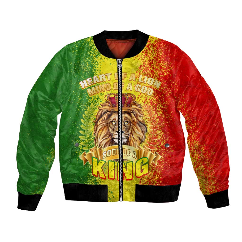 King's African Spirit Bomber Jacket Heart of A Lion