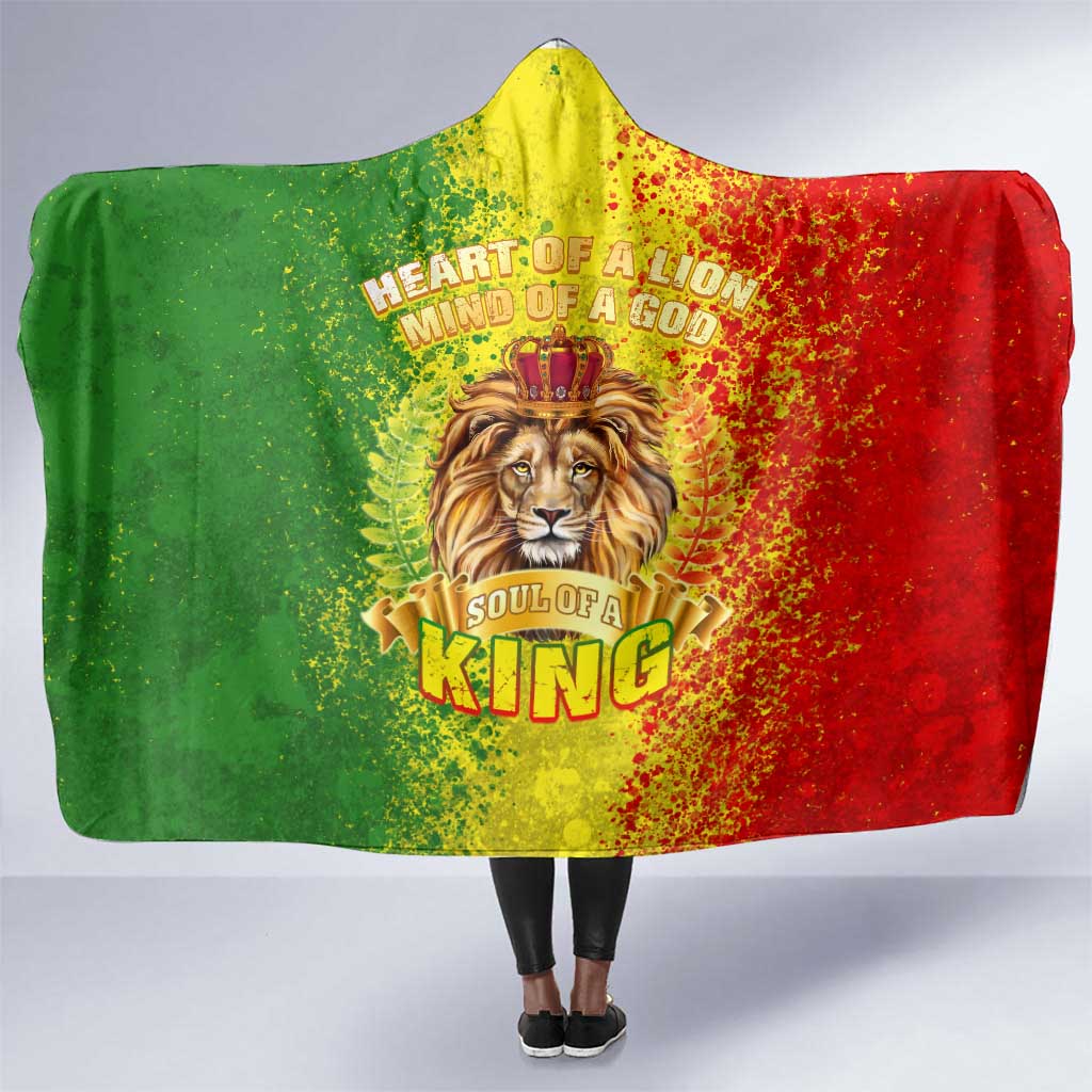 King's African Spirit Hooded Blanket Heart of A Lion