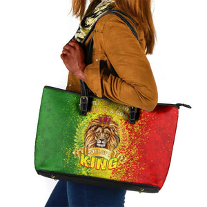 King's African Spirit Leather Tote Bag Heart of A Lion