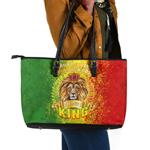 King's African Spirit Leather Tote Bag Heart of A Lion