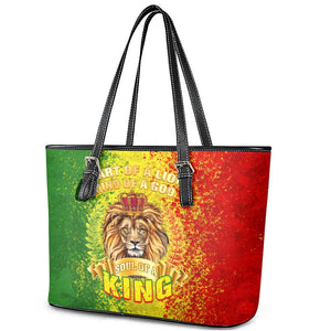 King's African Spirit Leather Tote Bag Heart of A Lion