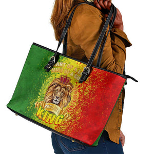 King's African Spirit Leather Tote Bag Heart of A Lion