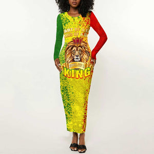 King's African Spirit Long Sleeve Bodycon Dress Heart of A Lion