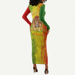 King's African Spirit Long Sleeve Bodycon Dress Heart of A Lion