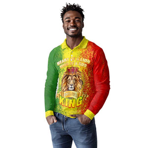 King's African Spirit Long Sleeve Polo Shirt Heart of A Lion