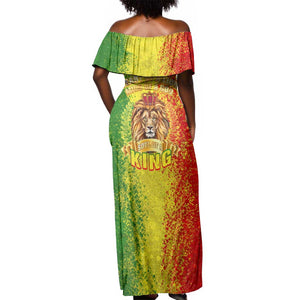 King's African Spirit Off Shoulder Maxi Dress Heart of A Lion