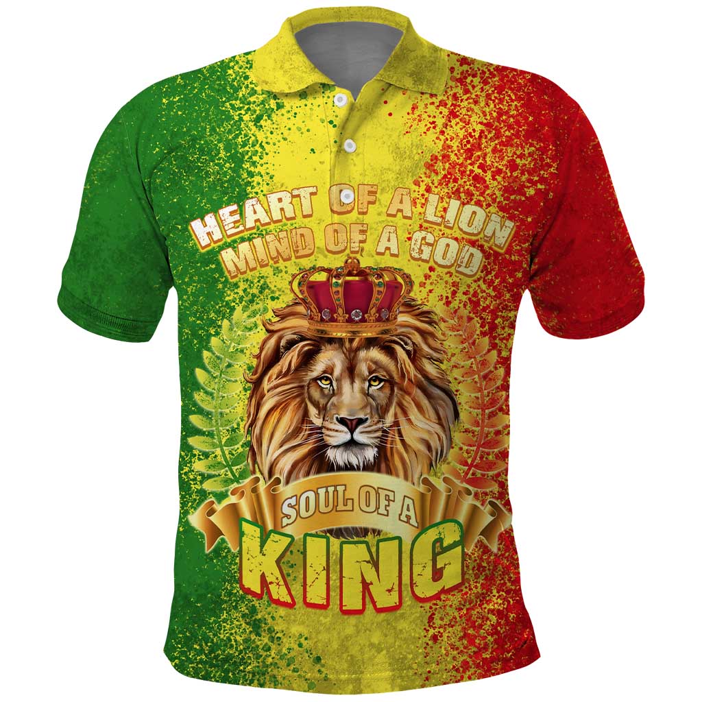 King's African Spirit Polo Shirt Heart of A Lion