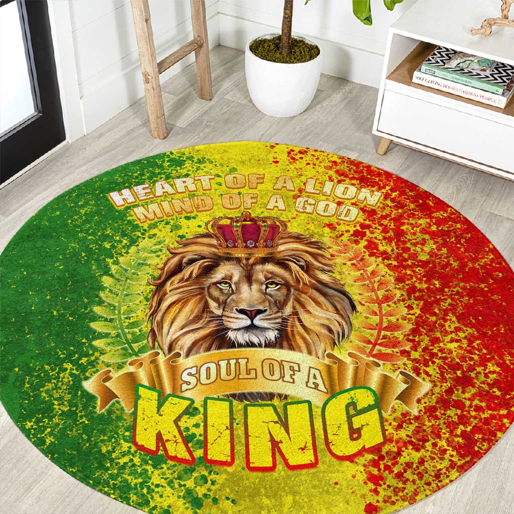 King's African Spirit Round Carpet Heart of A Lion