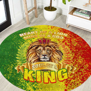 King's African Spirit Round Carpet Heart of A Lion