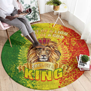 King's African Spirit Round Carpet Heart of A Lion