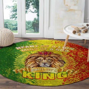 King's African Spirit Round Carpet Heart of A Lion