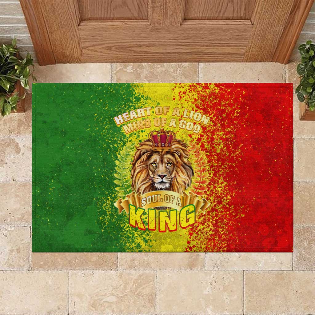 King's African Spirit Rubber Doormat Heart of A Lion